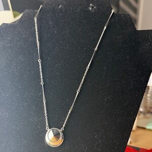 Elegant Silver Tone Pendant Necklace